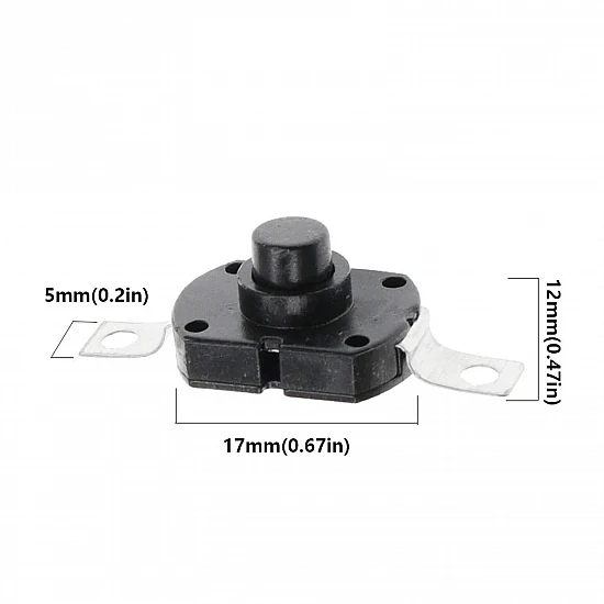 1712 Flashlight Switch Self-Locking 2-Pin Long Curved Feet (Iron)