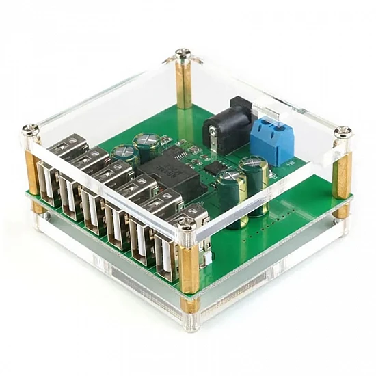 6-Port USB DC Step-Down Module - 9V-36V to 5V 8A High-Power Car Charger Converter