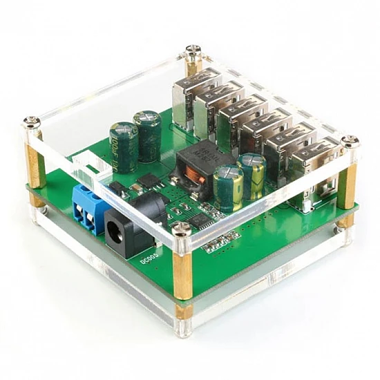 6-Port USB DC Step-Down Module - 9V-36V to 5V 8A High-Power Car Charger Converter