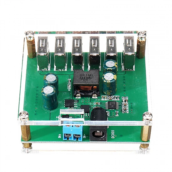 6-Port USB DC Step-Down Module - 9V-36V to 5V 8A High-Power Car Charger Converter