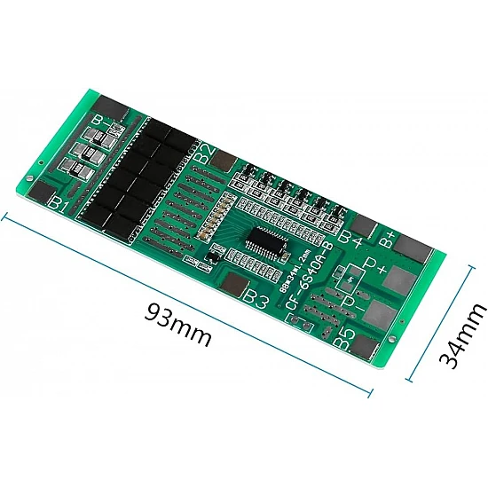6S 24V 40A Li-ion Protection Board with Equalization - Integrated BMS