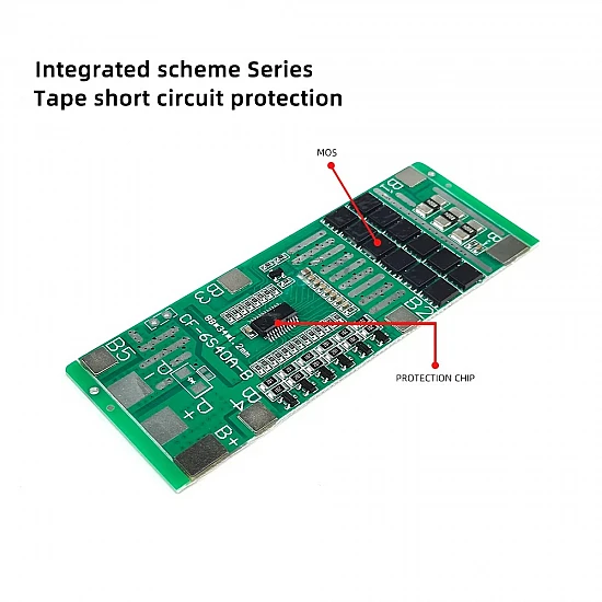 6S 24V 40A Li-ion Protection Board with Equalization - Integrated BMS