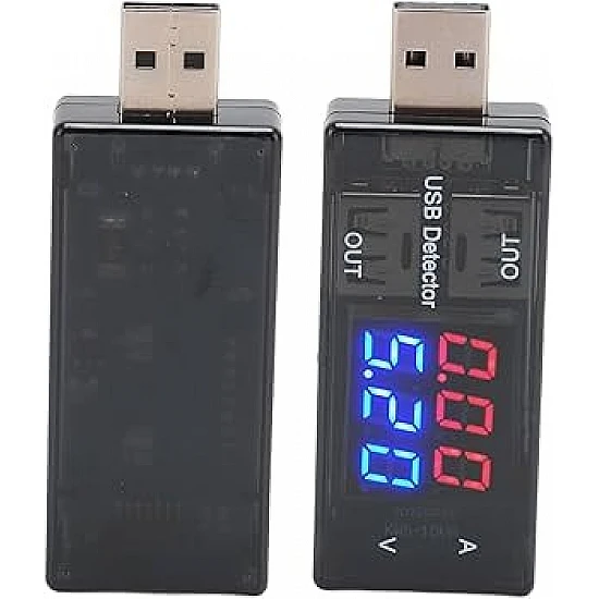 Black USB Intelligent Digital Display Current & Voltage Tester