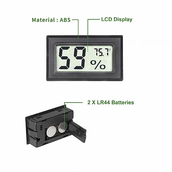 FY-11 Mini Digital Thermometer with Inbuilt Sensor - Black