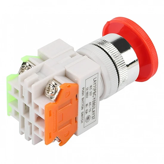 LAY37 11ZS 1 Open & 1 Closed Self-Locking 30mm Mushroom Head Emergency Stop Switch