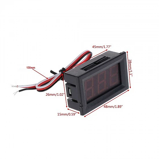 Red 0.56inch 0-30V Three Wire LED Display Digital DC Voltmeter