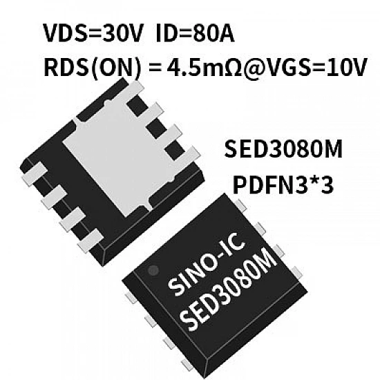 SED3080M N-Channel 30V 80A Power MOSFET DFN 3x3