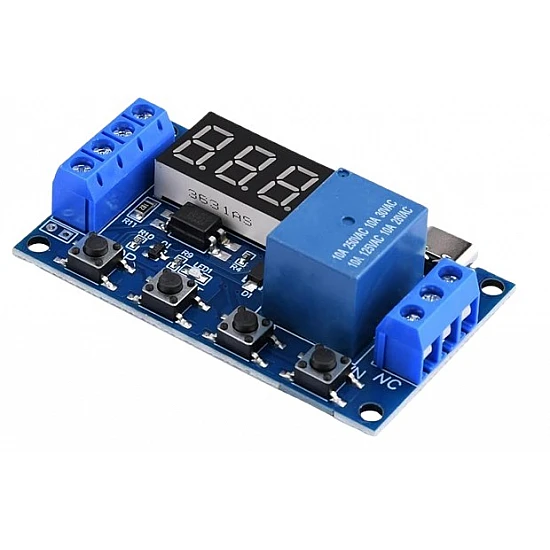 Type-C 5V-30V Delay Relay Module - Cyclical Timing Circuit Switch with Power-Off Delay