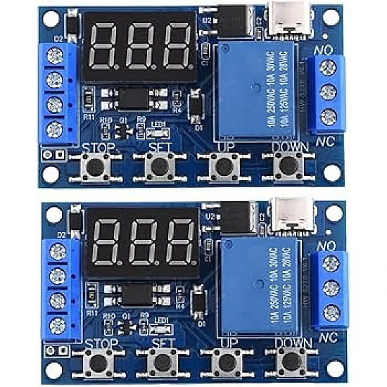 Type-C 5V-30V Delay Relay Module - Cyclical Timing Circuit Switch with Power-Off Delay