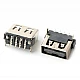 USB AF Female Socket 10mm Short 90-Degree PCB Mount (6.3mm Black)