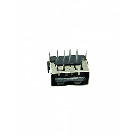 USB AF Female Socket 10mm Short 90-Degree PCB Mount (6.3mm Black)
