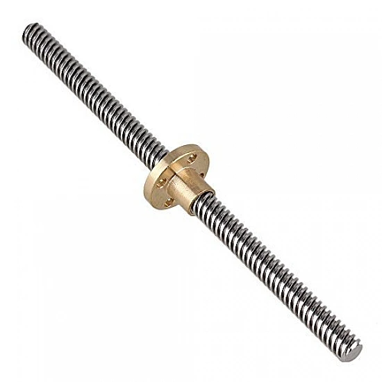 300mm Trapezoidal Lead Screw 8mm Thread 2mm Pitch Lead Screw with Copper Nut