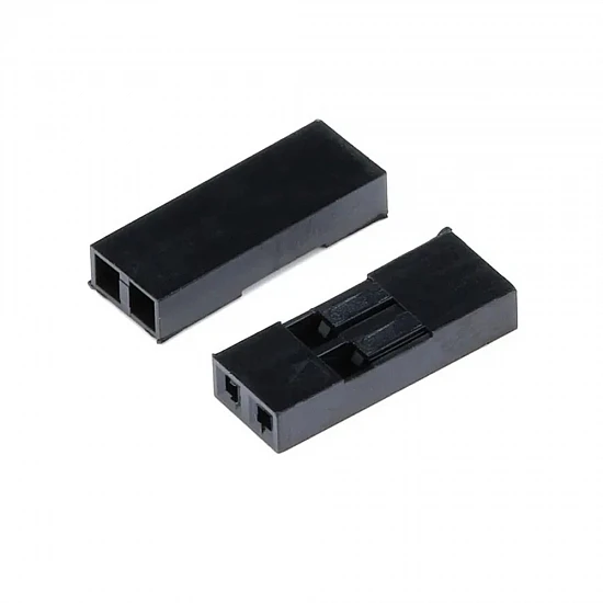 2-Pin 2.54mm Pitch Black Dupont Female Connector Housing Shell