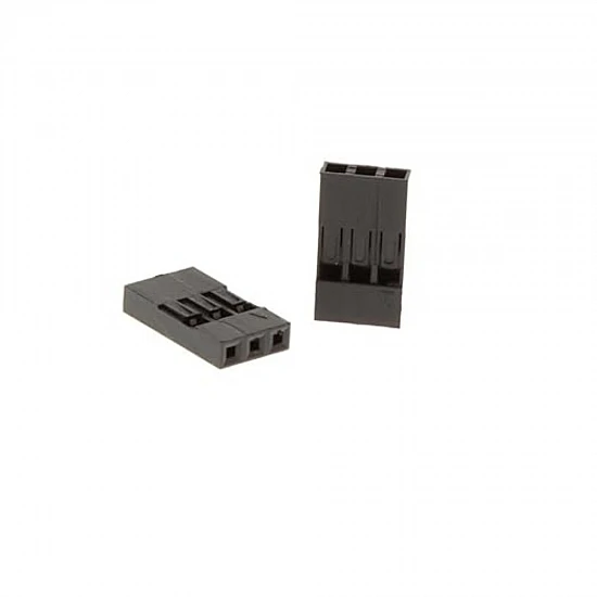 3-Pin 2.54mm Pitch Black Dupont Female Connector Housing Shell