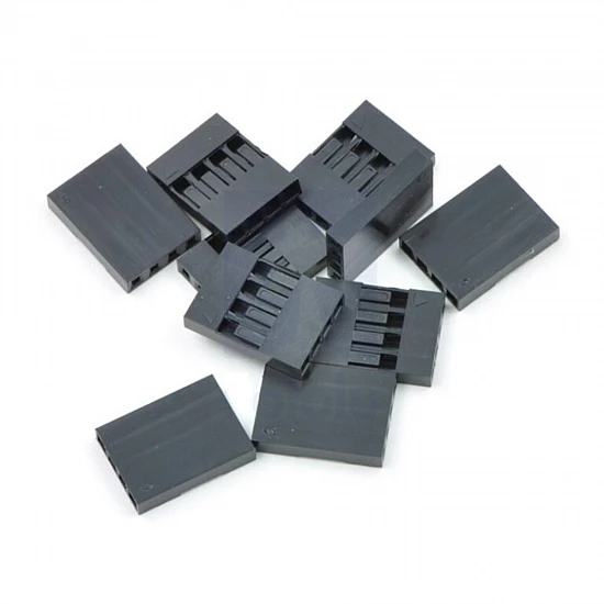 4-Pin 2.54mm Pitch Black Dupont Female Connector Housing Shell