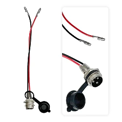 3-Pin E-Bike & Scooter Charging Port with Wire & Dust Cap