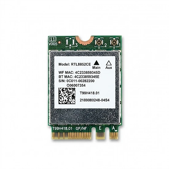 Realtek RTL8852CE Wi-Fi 6E & Bluetooth 5.3 M.2 Network Card