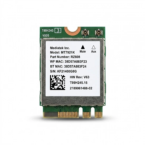 MediaTek MT7921K RZ608 Wi-Fi 6E & Bluetooth 5.2 M.2 Card