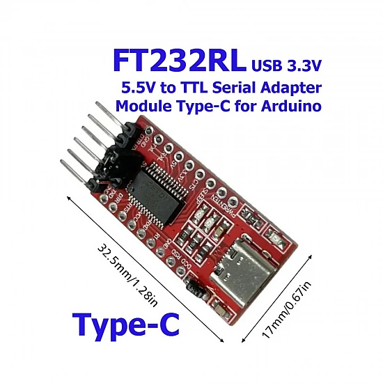 FT232RL Type-C USB to TTL Serial Adapter Module 3.3V/5V