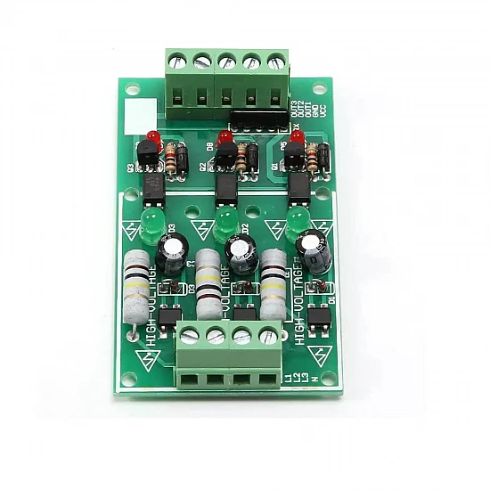 3-Channel 220V AC Optocoupler Isolation Detection Module