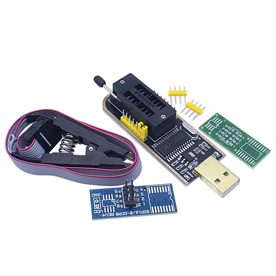 CH341B Gold USB Programmer Kit with SOP8 Test Clip