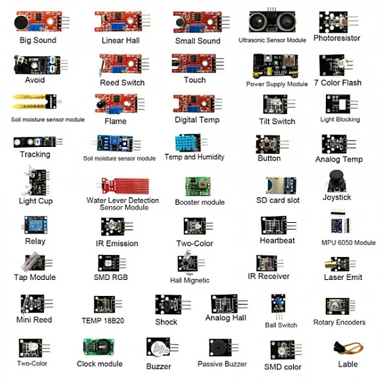 45 in 1 Ultimate Sensor Module Kit for Arduino and Raspberry Pi