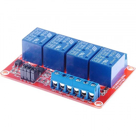 4-Channel 12V Relay Module with Optocoupler Isolation