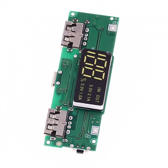 5V 2.1A Dual USB Digital Display Power Bank Module