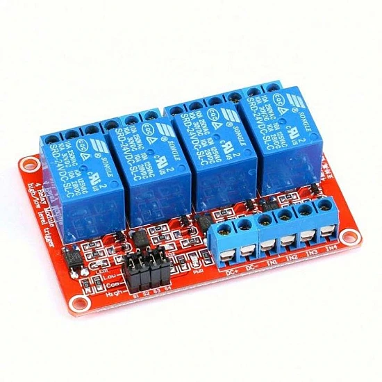 4 Channel 24V Relay Module with Optocoupler Isolation