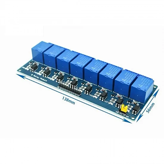 8-Channel 24V Relay Module with Optocoupler Isolation 10A