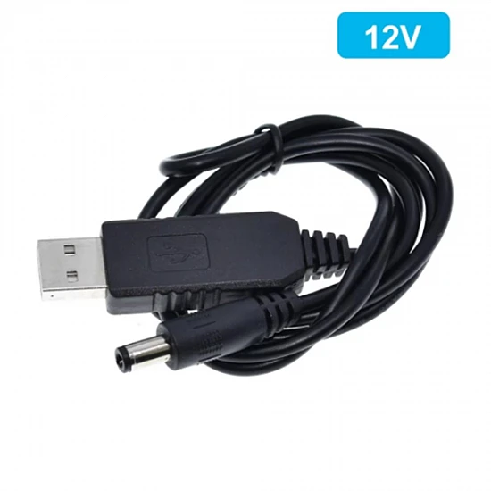 USB 5V to 12V DC Step-Up Boost Converter Cable 1m