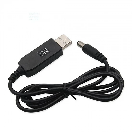 USB 5V to 12V DC Step-Up Boost Converter Cable 1m