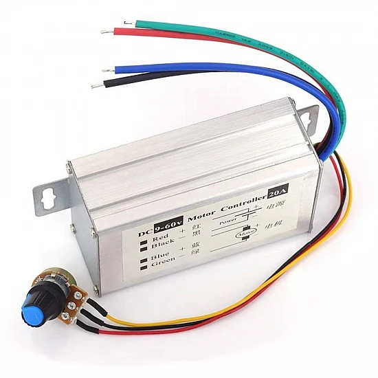 9V-60V PWM DC Motor Speed Controller 20A Metal Case