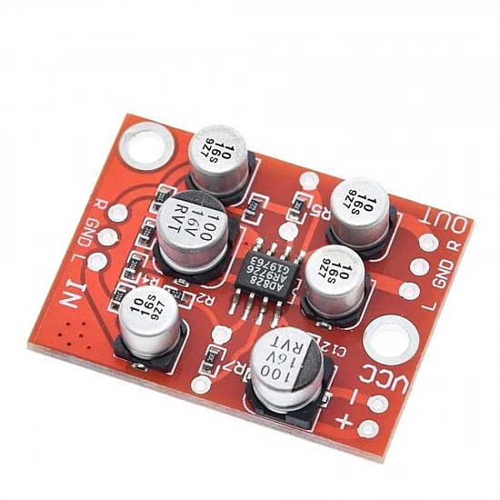 AD828 Stereo Op-Amp Preamplifier Board Module DC 5V-15V