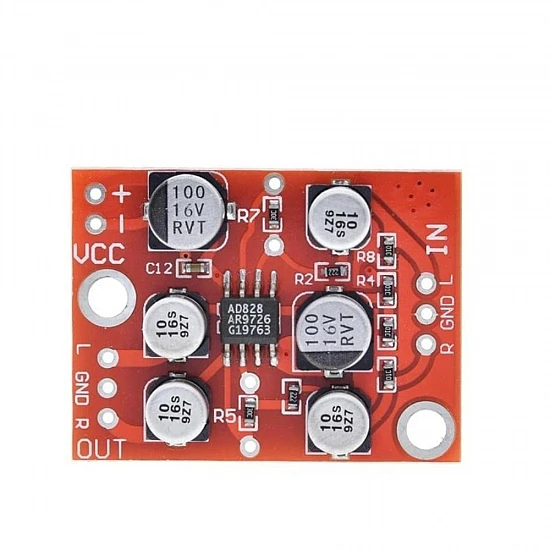 AD828 Stereo Op-Amp Preamplifier Board Module DC 5V-15V