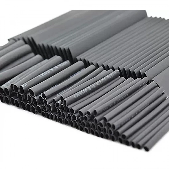 127 Pcs Black Heat Shrink Tubing Kit 2:1 Shrink Ratio