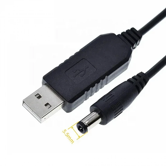 USB 5V to 5V DC Step Up Boost Converter Cable 5.5x2.1mm