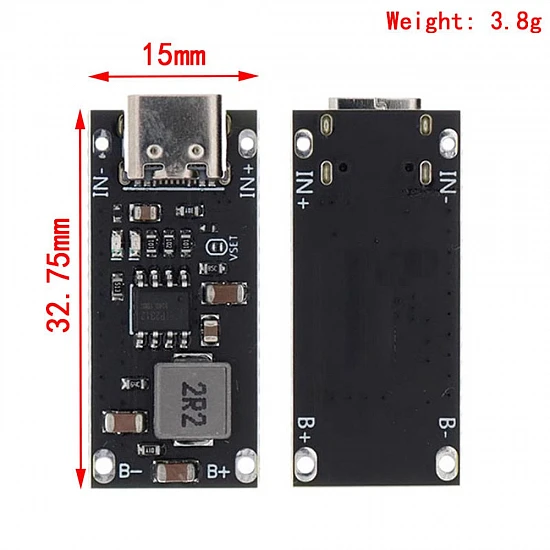 IP2312 3A Type-C Lithium Battery Charger Module 5V to 4.2V