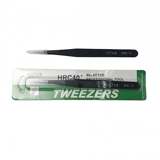 ESD-12 Anti-Static Straight Stainless Steel Tweezer