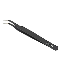 ESD-15 Anti-Static Curved Tweezers Stainless Steel