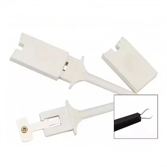 White Mini Test Hook Clip for Logic Analyzers and Multimeters