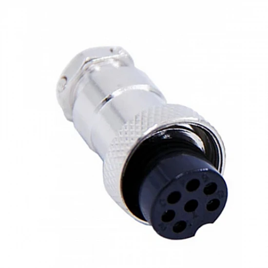 M12 / GX12 7 Pin Female Aviation Plug Connector