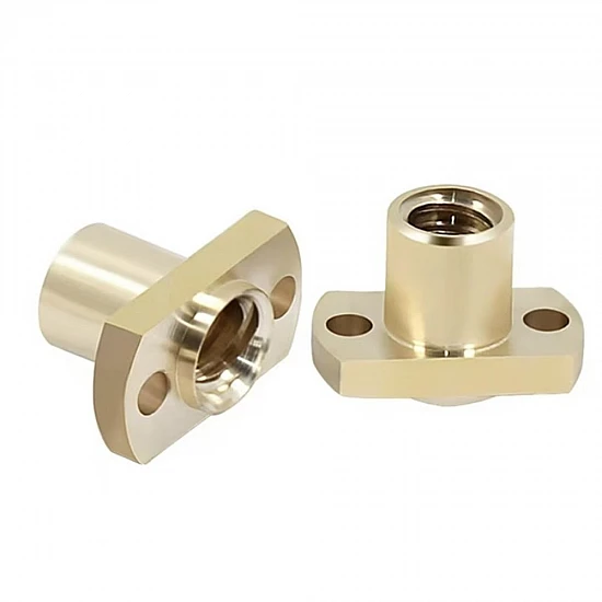 T8 H-Type Brass Flange Nut Pitch 2mm Lead 8mm