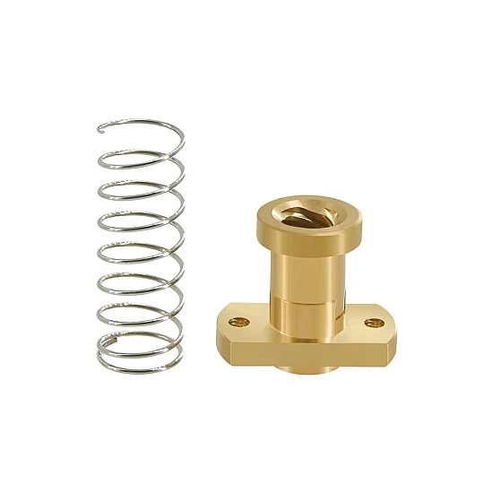 T8 Anti-Backlash Brass Nut Pitch 2mm Lead 8mm with Spring