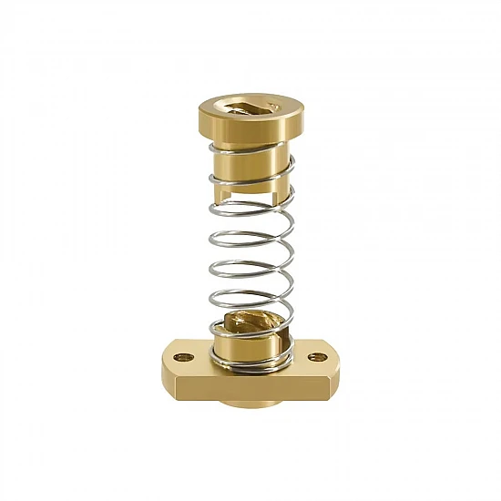 T8 Anti-Backlash Brass Nut Pitch 2mm Lead 8mm with Spring