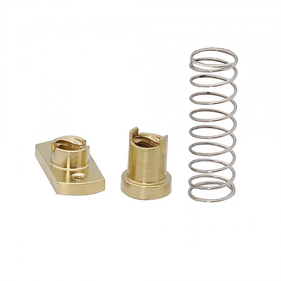 T8 Anti-Backlash Brass Nut Pitch 2mm Lead 8mm with Spring