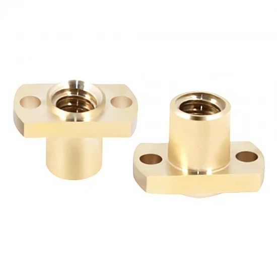 T8 H-Type Brass Lead Screw Flange Nut - Pitch 2mm Lead 2mm