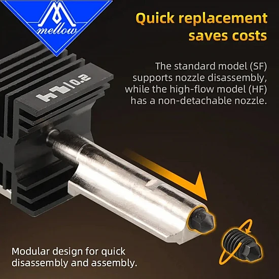 H2D Hardened Steel Detachable Hotend for Bambu Lab A1 A1 Mini 0.4mm
