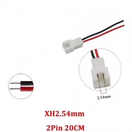 XH2.54 2-Pin Female Single-Head Terminal Wire 20cm