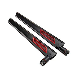 AC88U 10dBi High Gain Dual Band Wi-Fi Antenna RP-SMA for Router (Black & Red)